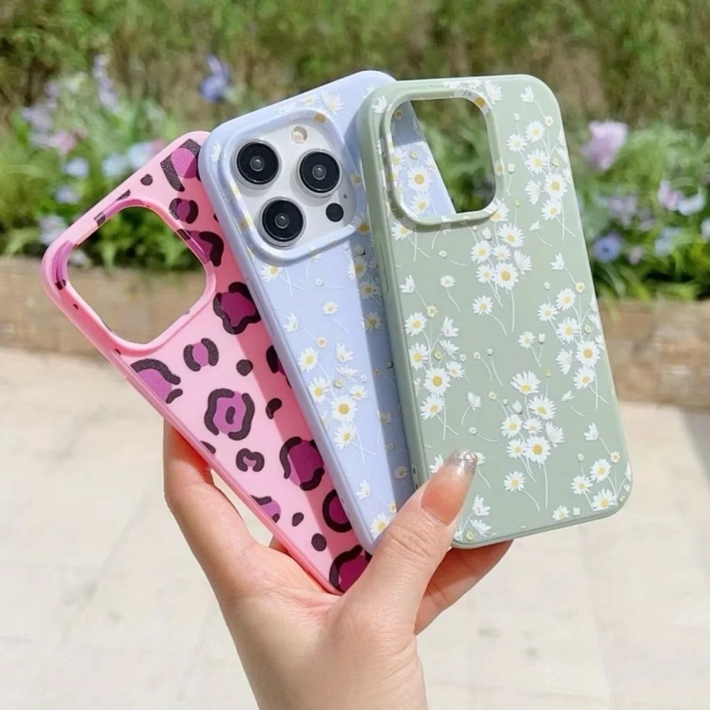 NEW Aesthetic iPhone 13 Case Trio - Daisy, Pink Cheetah & Lavender Floral